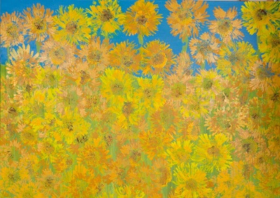 Kimberly Henley Miller's painting "SUNFLOWERS"